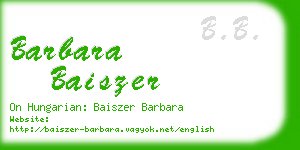 barbara baiszer business card